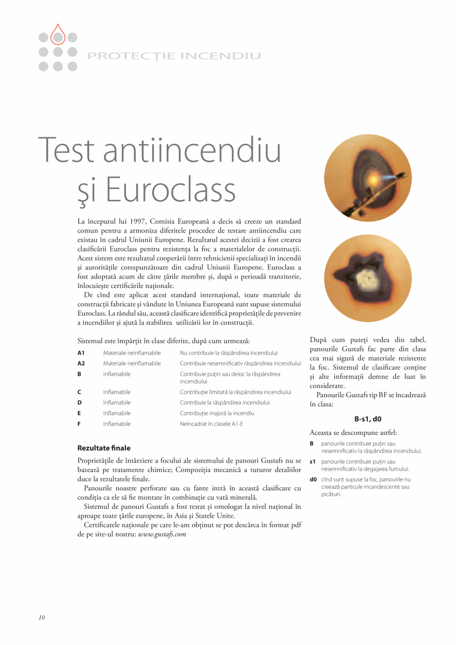 Pagina 9-Catalog- Panouri fonoabsorbante GUSTAFS Gustafs Catalog, brosura Romana încadrează
în clasa:
B-s1...