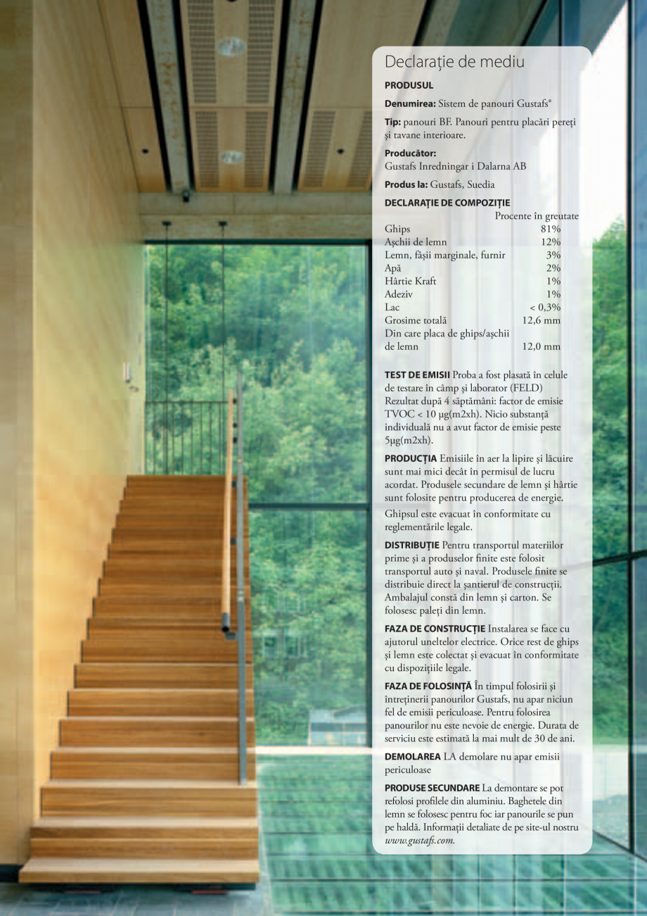 Pagina 27-Catalog- Panouri fonoabsorbante GUSTAFS Gustafs Catalog, brosura Romana . Există o varietate de...