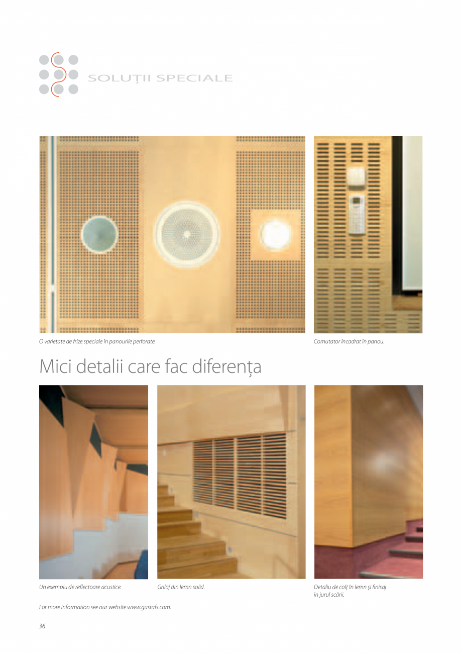 Pagina 36-Catalog- Panouri fonoabsorbante GUSTAFS Gustafs Catalog, brosura Romana Sundsvall Tingshus...