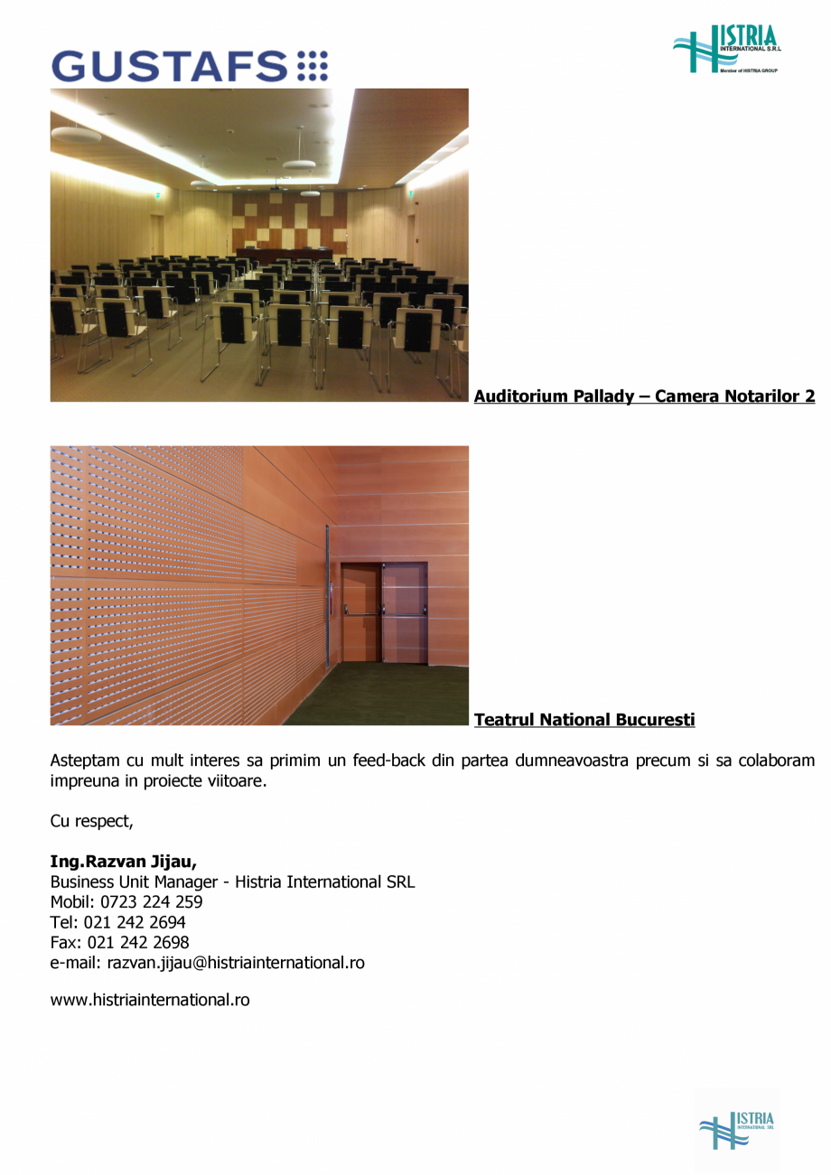 Pagina 3-Referinte Gustafs in Romania GUSTAFS Catalog, brosura Romana 