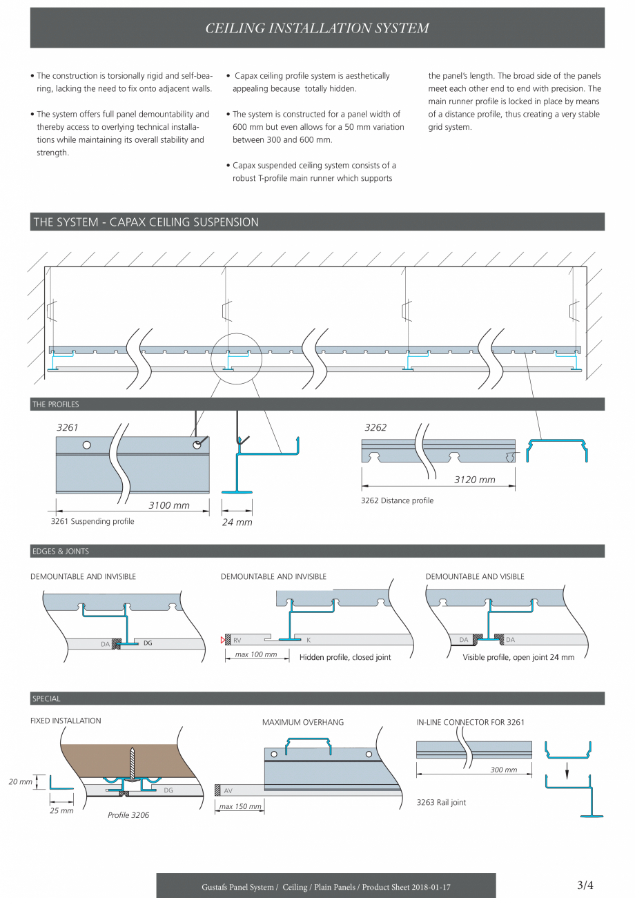 Pagina 3 - Panouri fonoabsorbante LIS pentru plafoane - instructiuni de instalare GUSTAFS Gustafs...