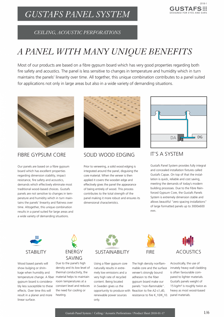Pagina 1-Panouri fonoabsorbante pentru plafoane - perforatii acustice - instructiuni de montaj GUSTAFS...