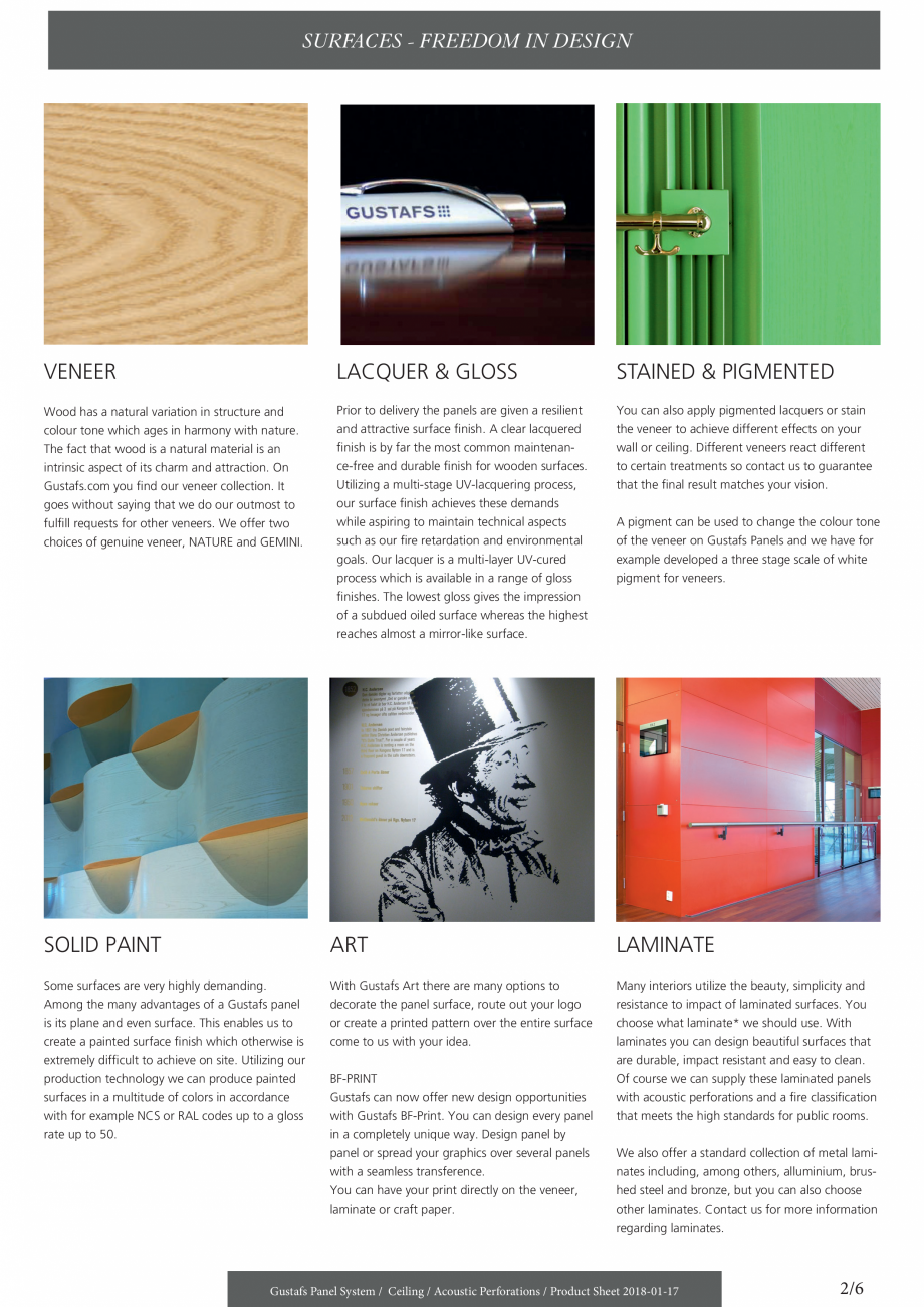 Pagina 2-Panouri fonoabsorbante pentru plafoane - perforatii acustice - instructiuni de montaj GUSTAFS...