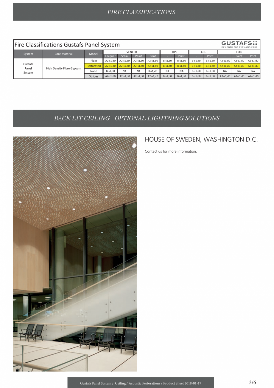 Pagina 3-Panouri fonoabsorbante pentru plafoane - perforatii acustice - instructiuni de montaj GUSTAFS...