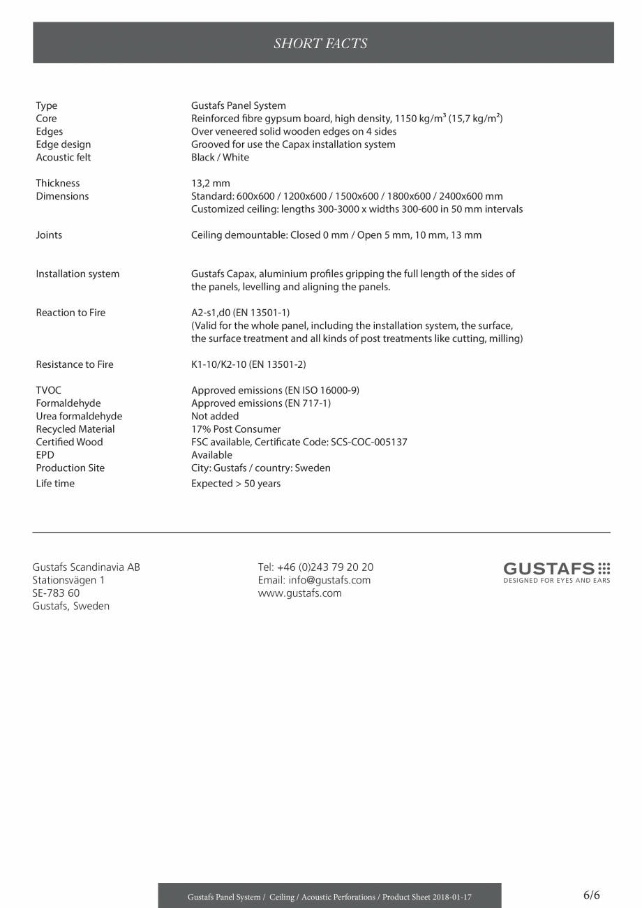 Pagina 6-Panouri fonoabsorbante pentru plafoane - perforatii acustice - instructiuni de montaj GUSTAFS...