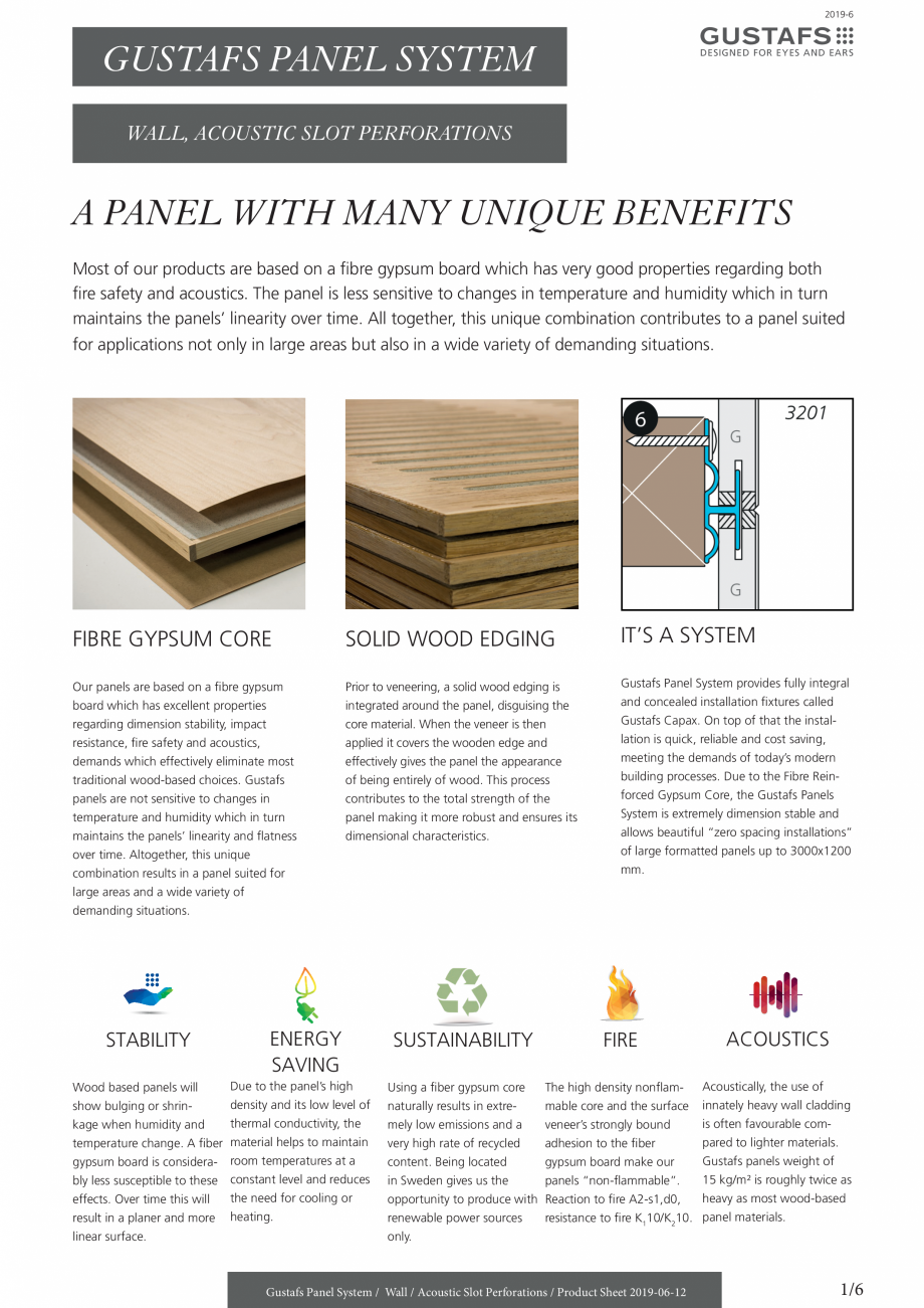 Pagina 1-Instructiuni de montaj pentru panouri fonoabsorbante cu perforatii acustice - pentru pereti GUSTAFS ...