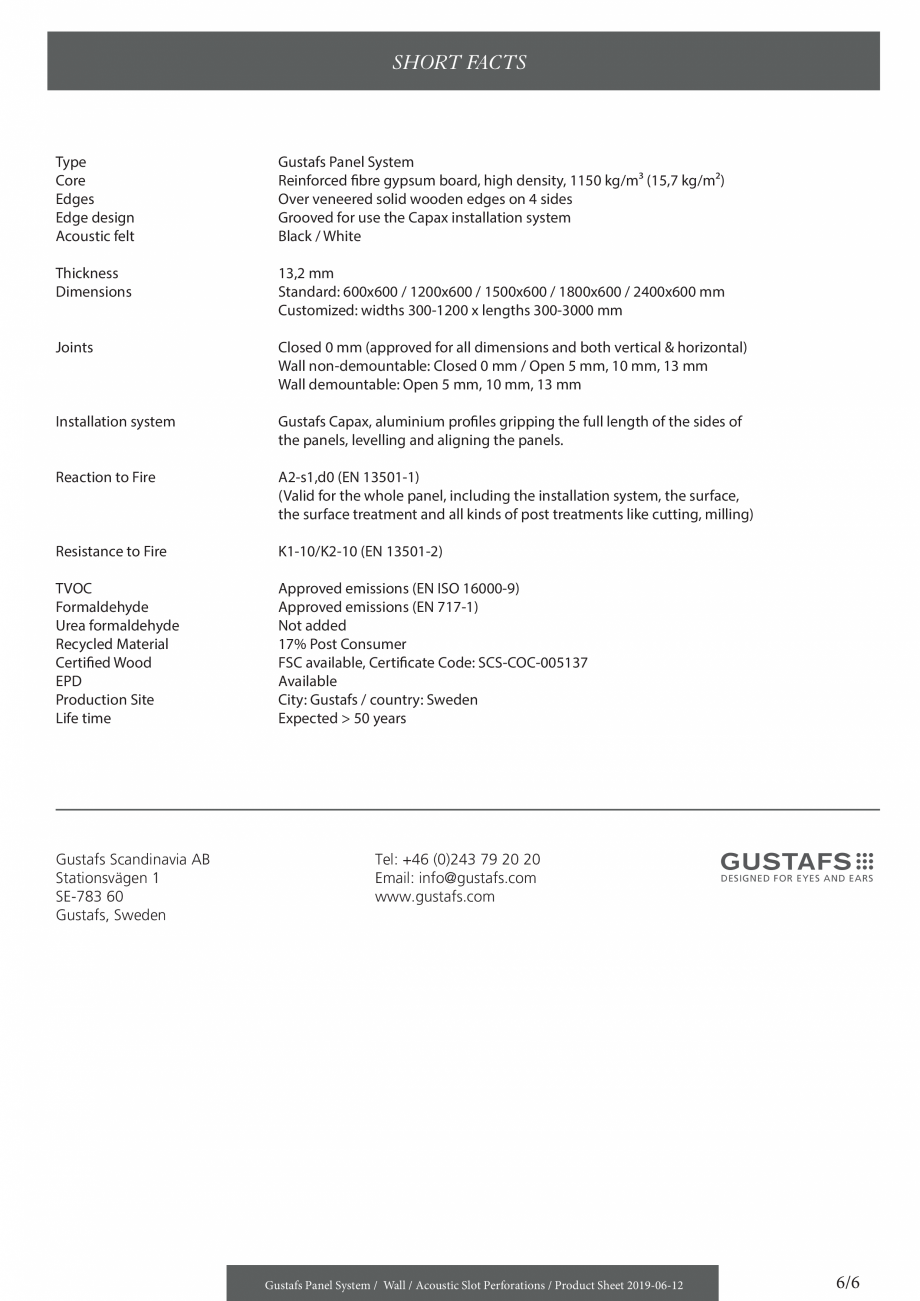 Pagina 6-Instructiuni de montaj pentru panouri fonoabsorbante cu perforatii acustice - pentru pereti GUSTAFS ...