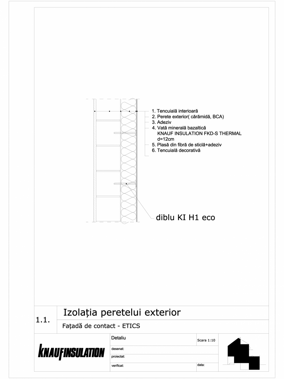 Pagina 1 - CAD-DWG Fatada de contact- termoizolatia peretelui exterior KNAUF INSULATION Detaliu de...
