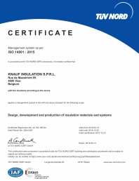 Certificat ISO 14001 