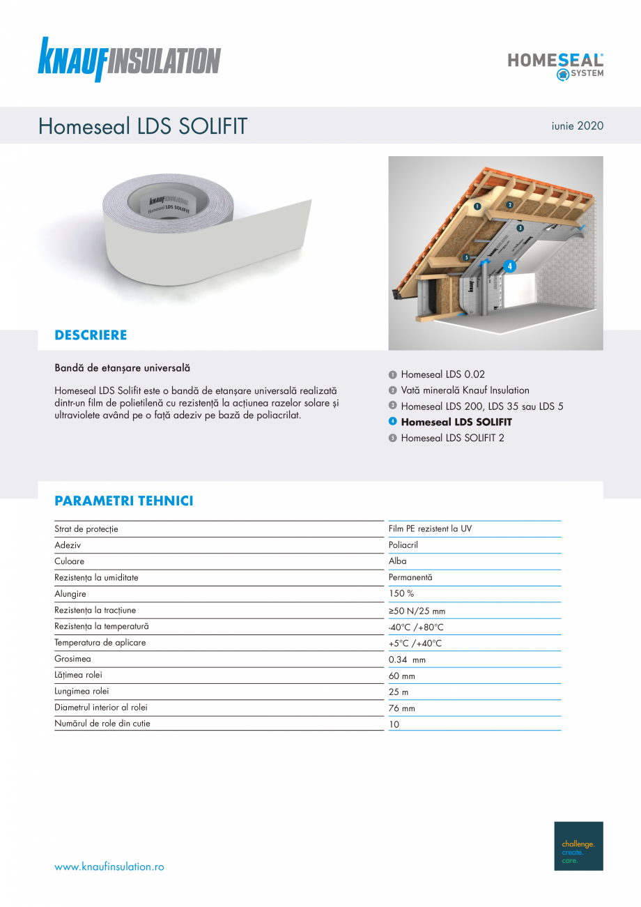 Pagina 1-Banda de etansare universala KNAUF INSULATION LDS solifit Fisa tehnica Romana Homeseal LDS SOLIFIT

...