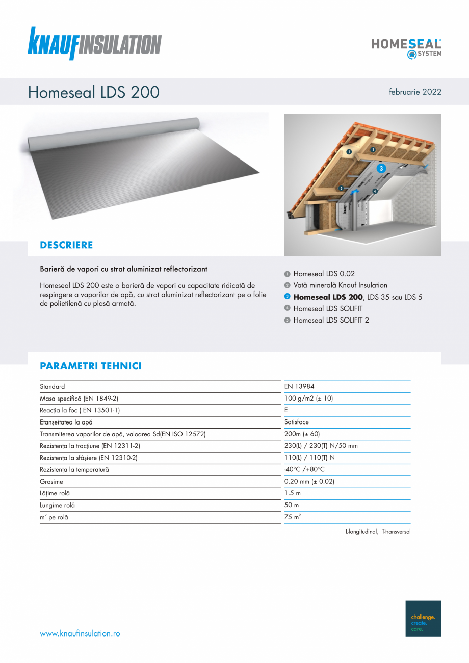 Pagina 1-Bariera de vapori la interior, cu strat de aluminiu pentru controlul vaporilor KNAUF INSULATION LDS ...