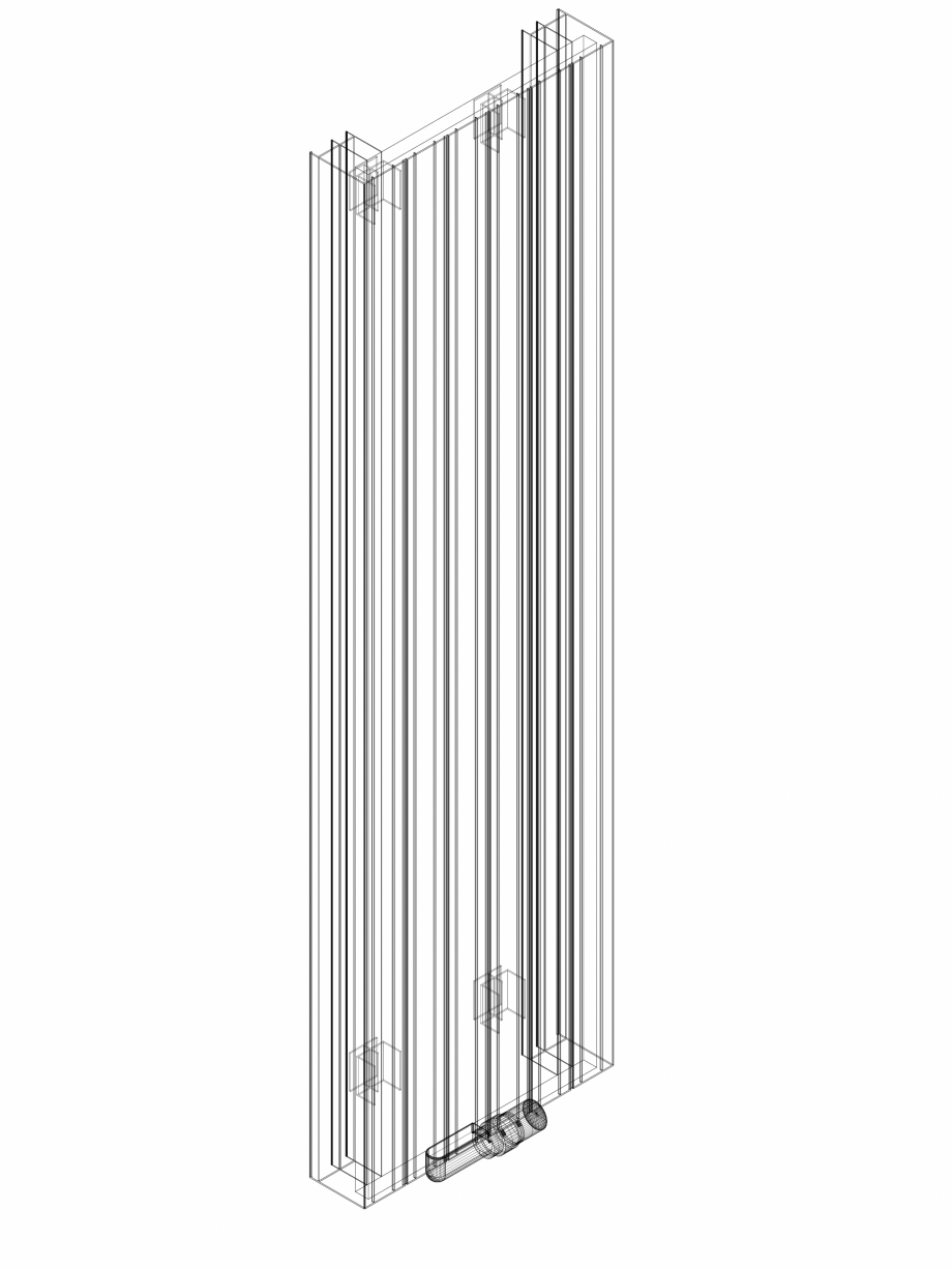 Pagina 1-CAD-DWG Calorifer decorativ ZAROS V100 1600x450 - 3D VASCO Detaliu de produs ZAROS V75/ V100 