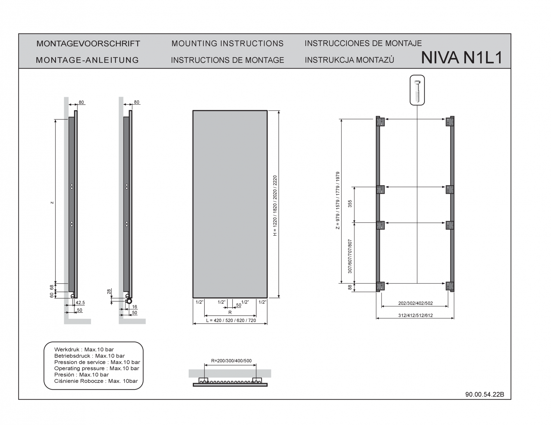 Manual Montaj Calorifere Decorative NIVA N1L1 VASCO NIVA ...