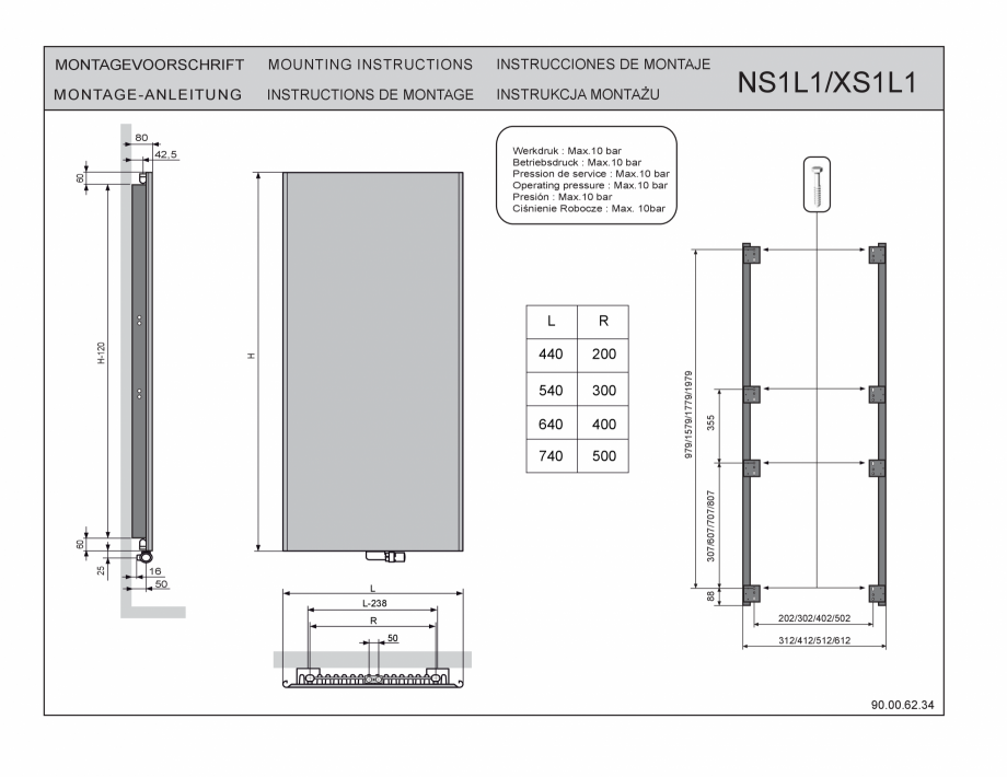 Pagina 1 - Manual Montaj Calorifere Decorative NIVA NS1L1 VASCO NIVA SOFT Instructiuni montaj,...