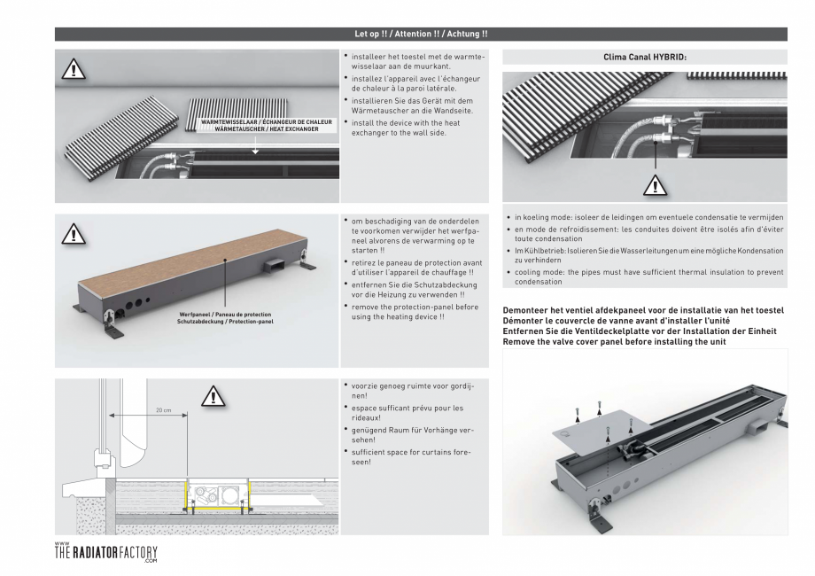Pagina 5-Ventiloconvector de pardoseala JAGA CLIMA CANAL, CLIMA CANAL Hybrid Instructiuni montaj, utilizare...