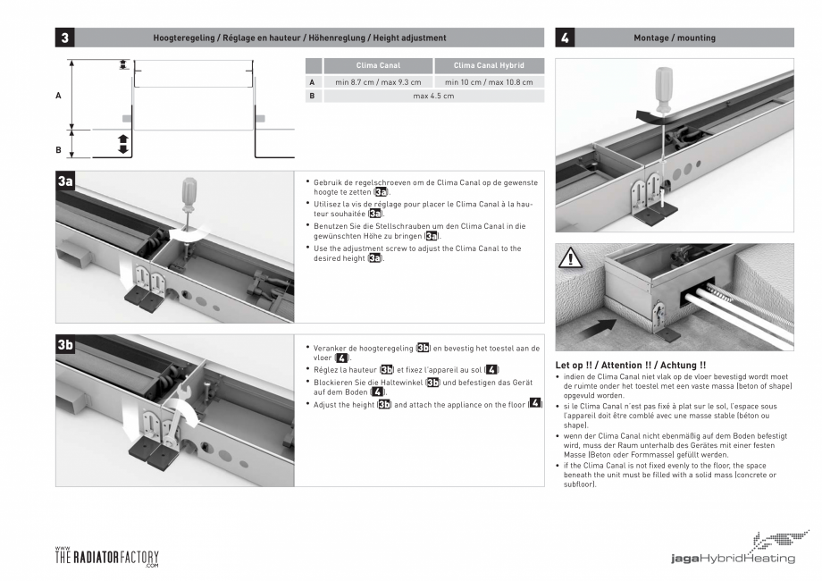 Pagina 7 - Ventiloconvector de pardoseala JAGA CLIMA CANAL, CLIMA CANAL Hybrid Instructiuni montaj, ...