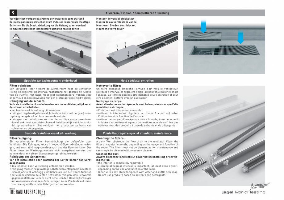 Pagina 10 - Ventiloconvector de pardoseala JAGA CLIMA CANAL, CLIMA CANAL Hybrid Instructiuni montaj,...