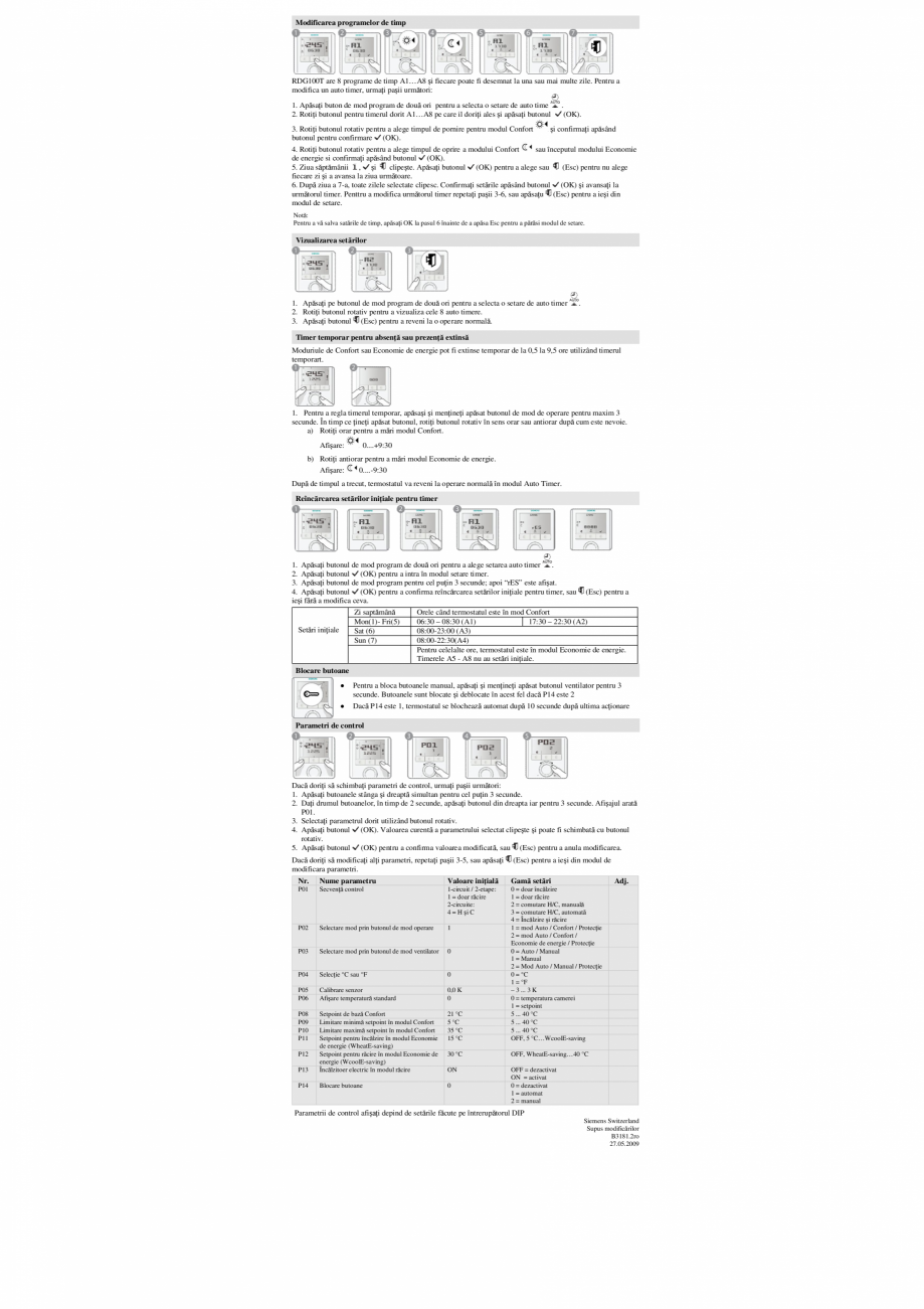 Pagina 2 - Termostat de camera RDG100T pentru ventiloconvectoare JAGA CLIMA CANAL Instructiuni...