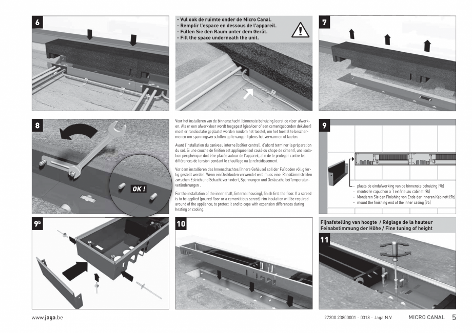 Pagina 5 - Ventiloconvector de pardoseala JAGA MICRO CANAL Instructiuni montaj, utilizare Engleza,...