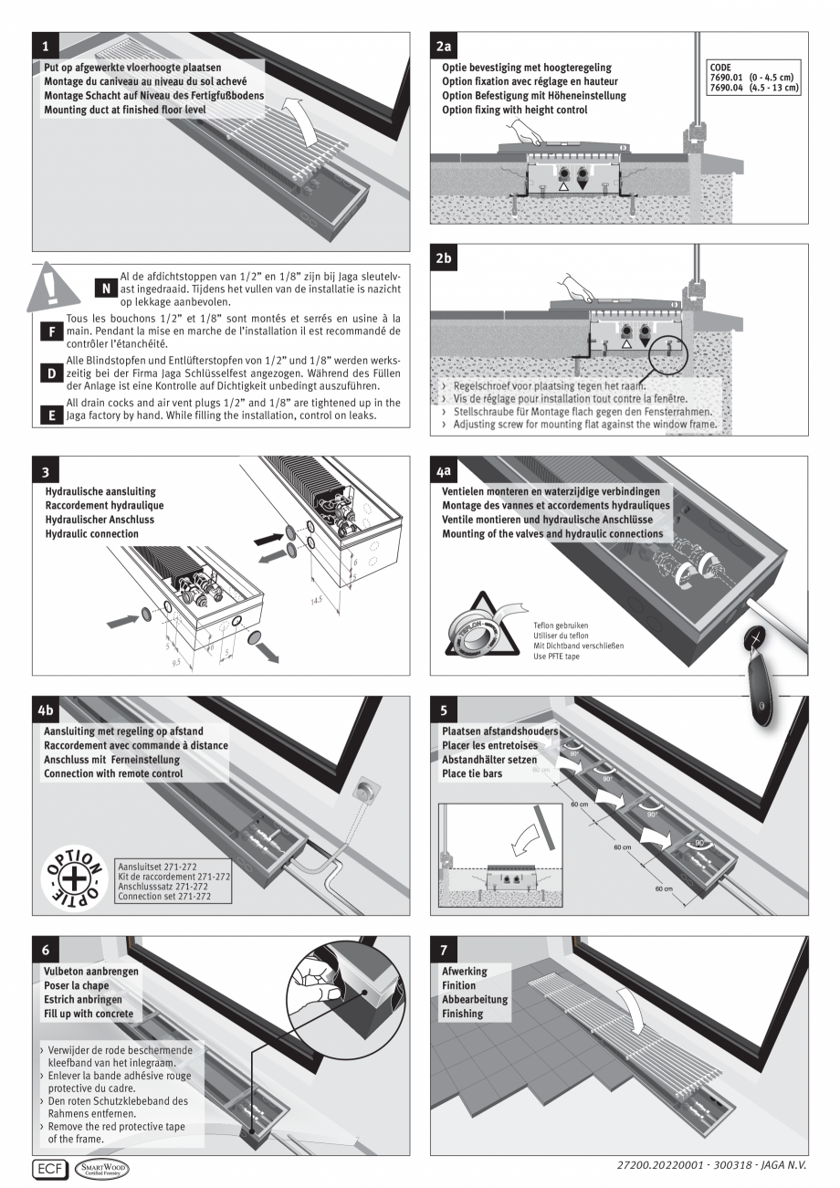 Pagina 2-Convector de pardoseala JAGA MINI CANAL Instructiuni montaj, utilizare Engleza, Franceza, Germana ...