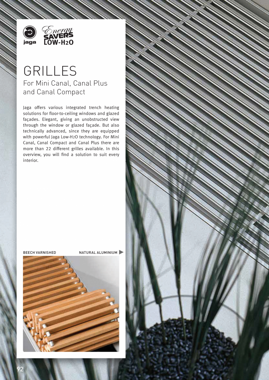 Pagina 1-Grilaje pentru convectoare de pardoseala JAGA MINI CANAL, CANAL COMPACT, CANAL PLUS Fisa tehnica...