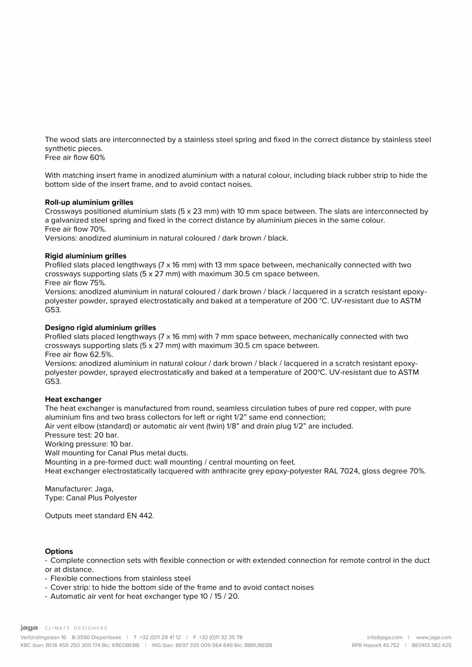 Pagina 2-Convector de pardoseala cu grila de lemn - Polyester JAGA CANAL PLUS Fisa tehnica Engleza plate,...