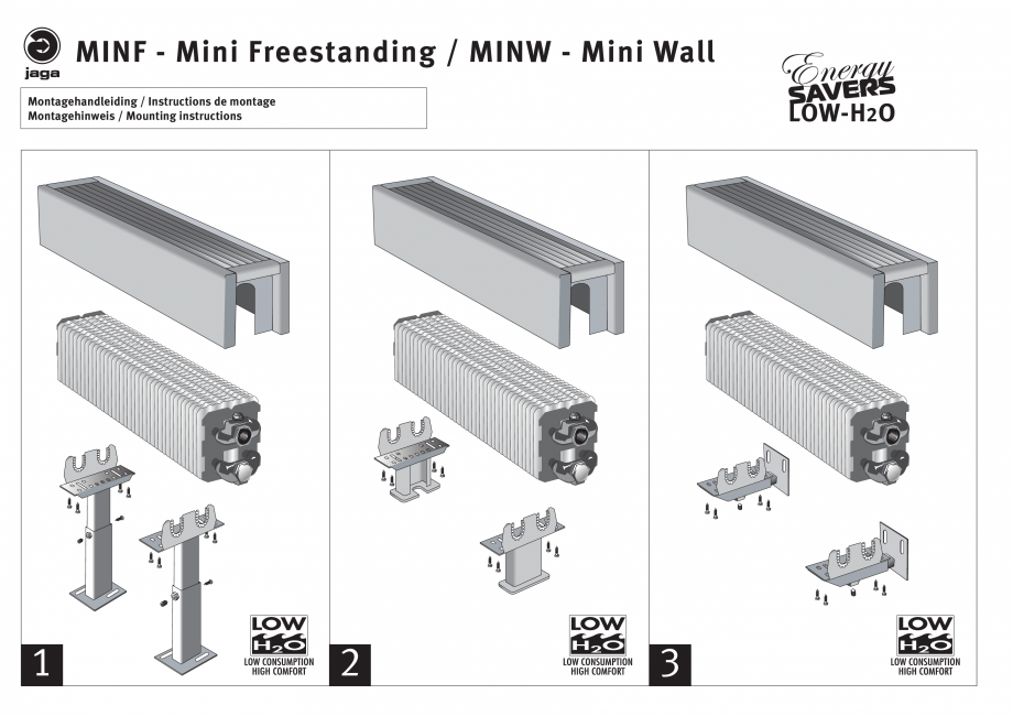 Pagina 1-Calorifere de plinta cu picioruse JAGA MINI Free Standing / DBE Instructiuni montaj, utilizare...