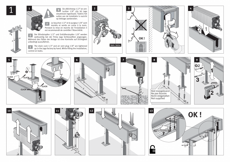 Pagina 4-Calorifere de plinta cu picioruse JAGA MINI Free Standing / DBE Instructiuni montaj, utilizare...