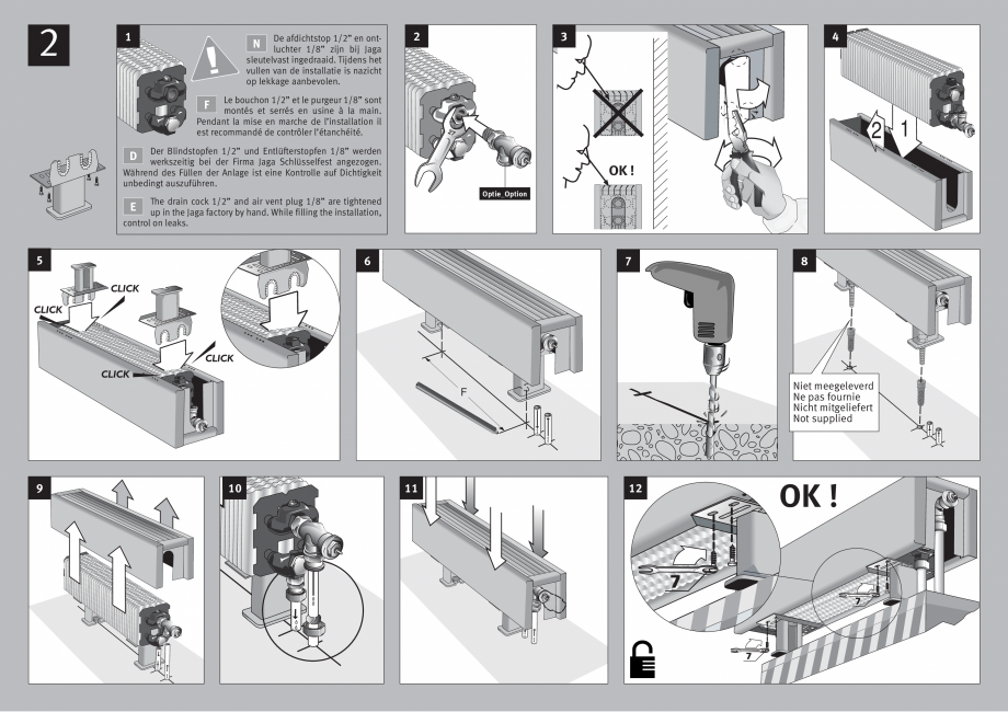 Pagina 5-Calorifere de plinta cu picioruse JAGA MINI Free Standing / DBE Instructiuni montaj, utilizare...
