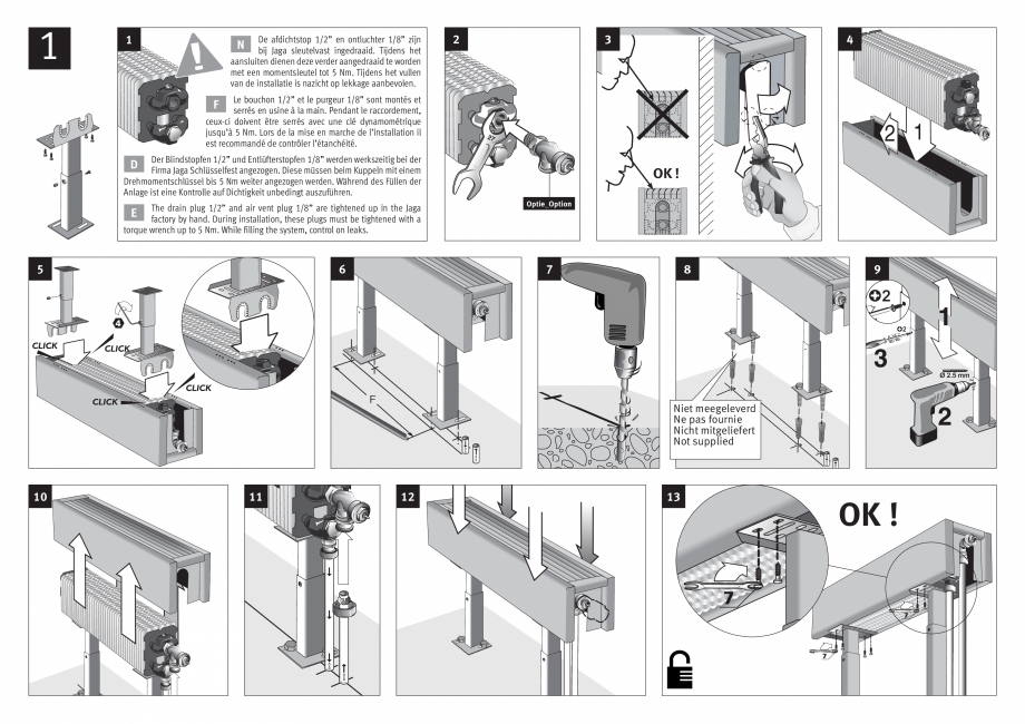 Pagina 4 - Calorifere de plinta JAGA MINI Wall Instructiuni montaj, utilizare Engleza, Franceza,...