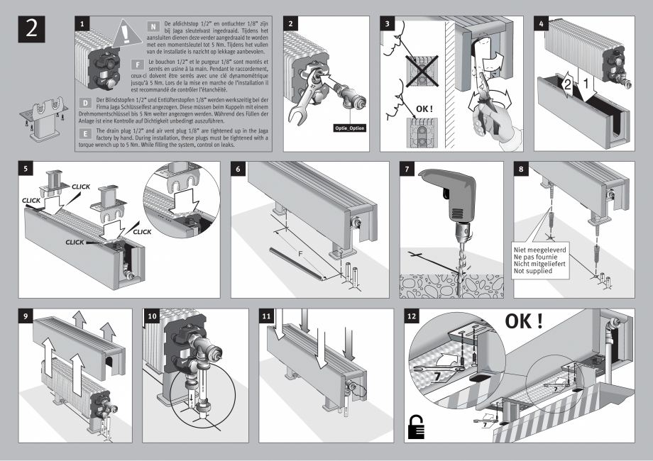 Pagina 5 - Calorifere de plinta JAGA MINI Wall Instructiuni montaj, utilizare Engleza, Franceza,...