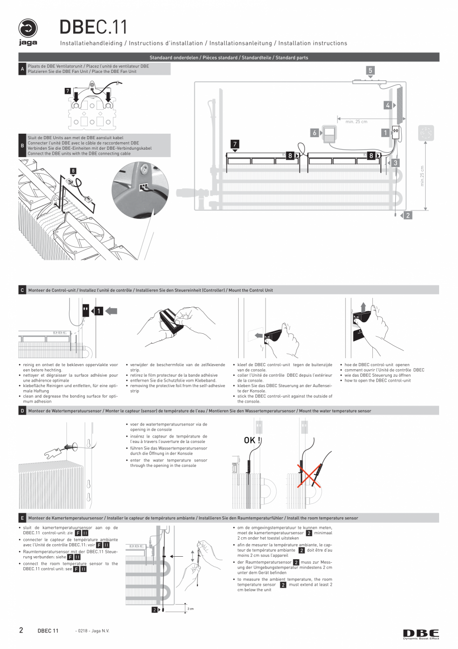 Pagina 2 - Unitate de control pentru calorifere de plinta JAGA MINI Wall Instructiuni montaj,...