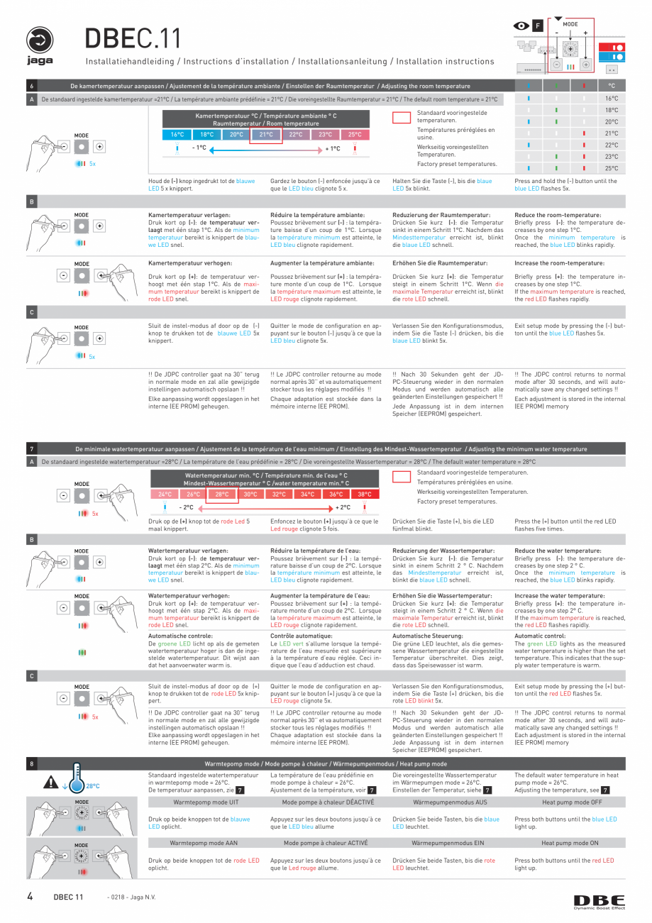 Pagina 4 - Unitate de control pentru calorifere de plinta JAGA MINI Wall Instructiuni montaj,...
