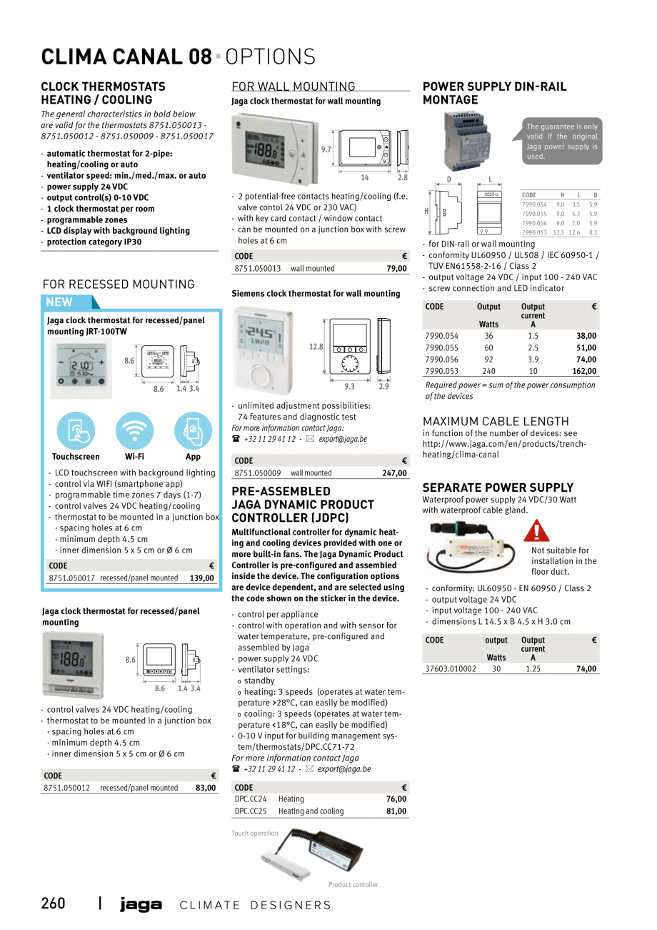 Pagina 260 - Catalog general de produse 2020 JAGA CLIMA CANAL, CANAL COMPACT, MINI CANAL, CANAL PLUS...
