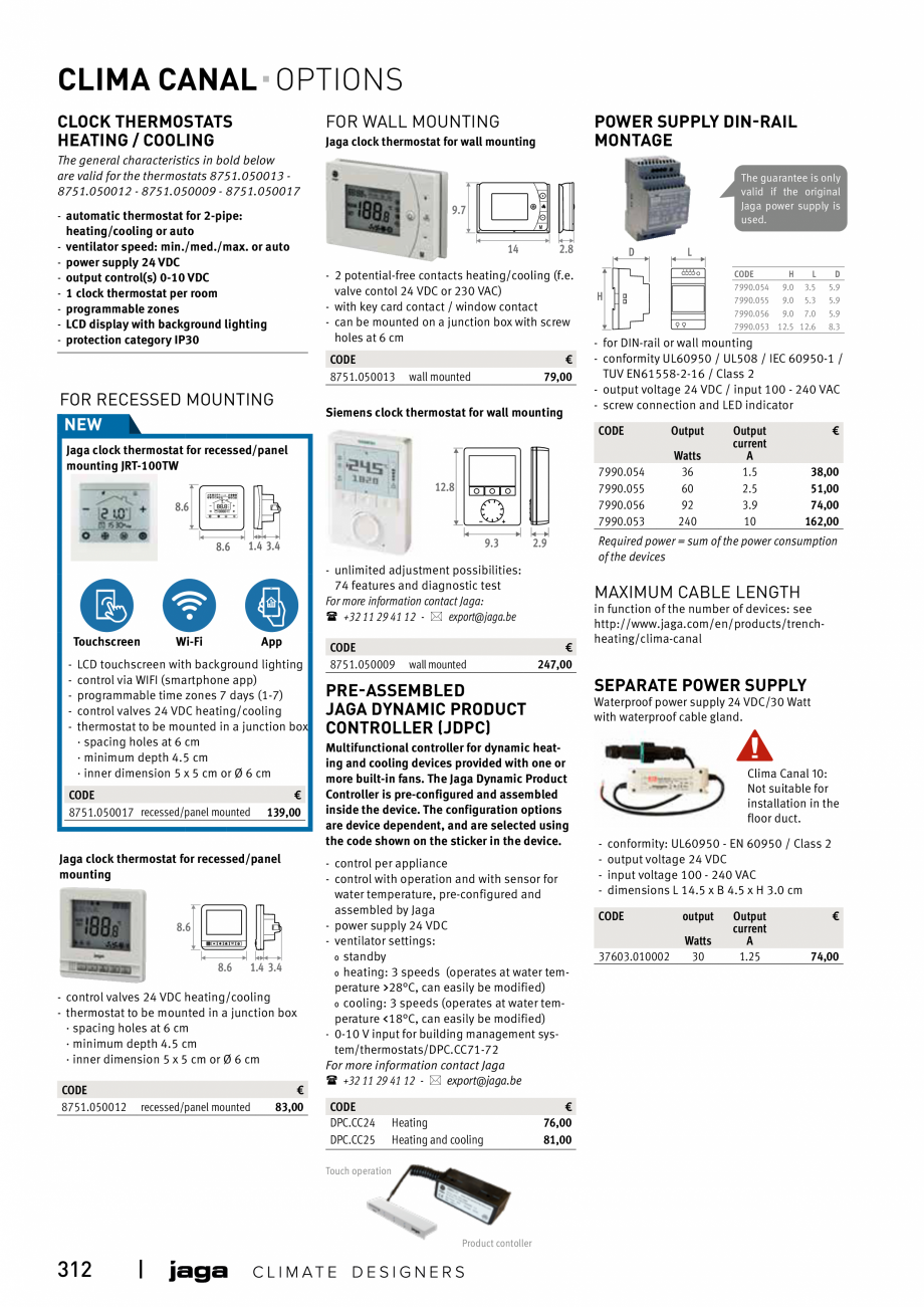 Pagina 312-Catalog general de produse 2020 JAGA CLIMA CANAL, CANAL COMPACT, MINI CANAL, CANAL PLUS, MINI Wall, ...