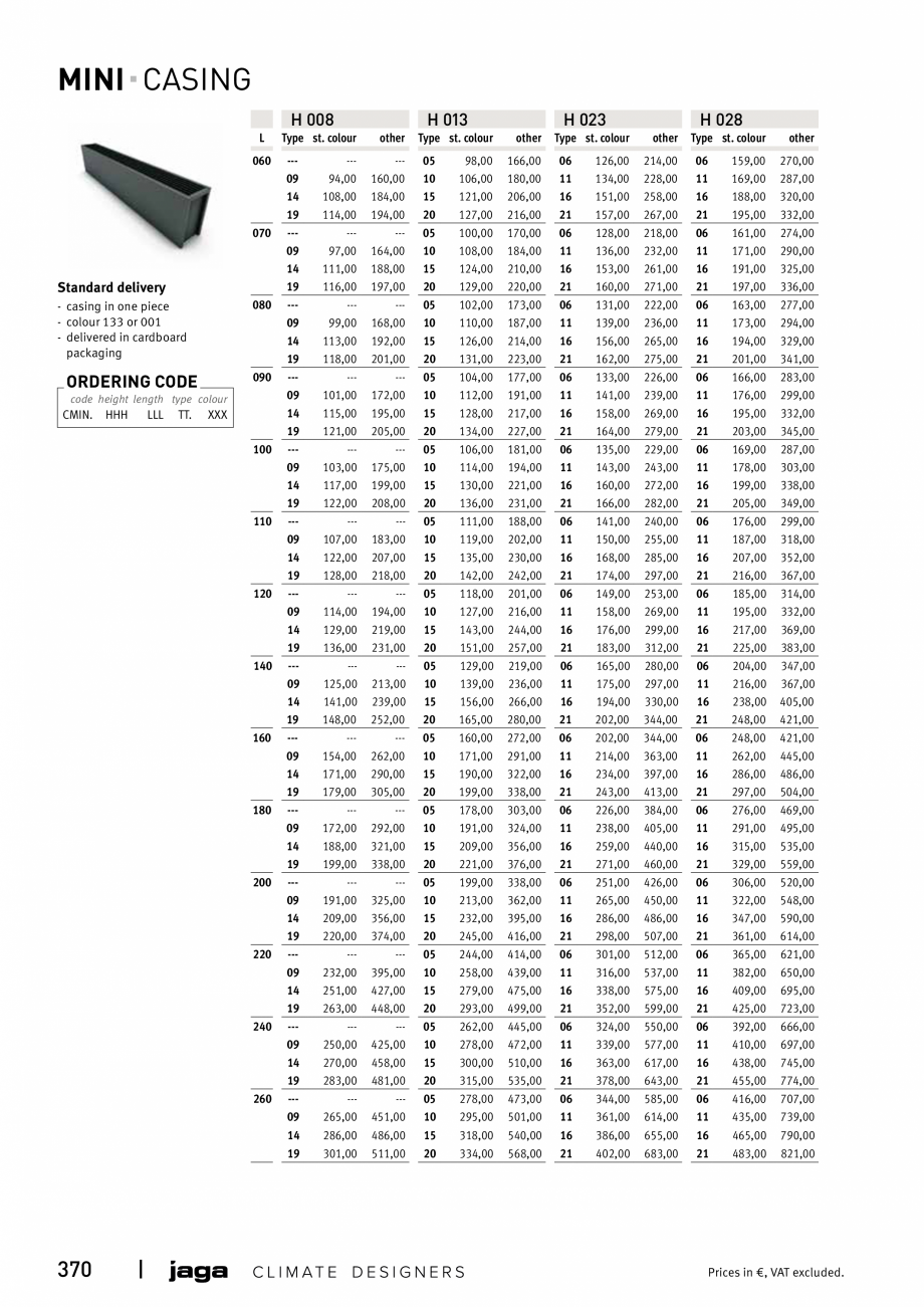 Pagina 370-Catalog general de produse 2020 JAGA CLIMA CANAL, CANAL COMPACT, MINI CANAL, CANAL PLUS, MINI Wall, ...