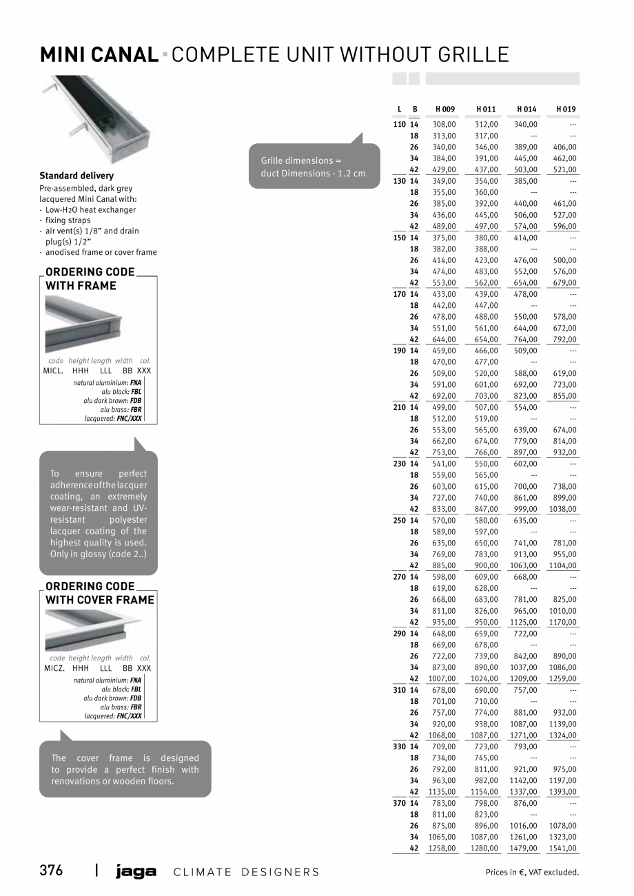 Pagina 376 - Catalog general de produse 2020 JAGA CLIMA CANAL, CANAL COMPACT, MINI CANAL, CANAL PLUS...