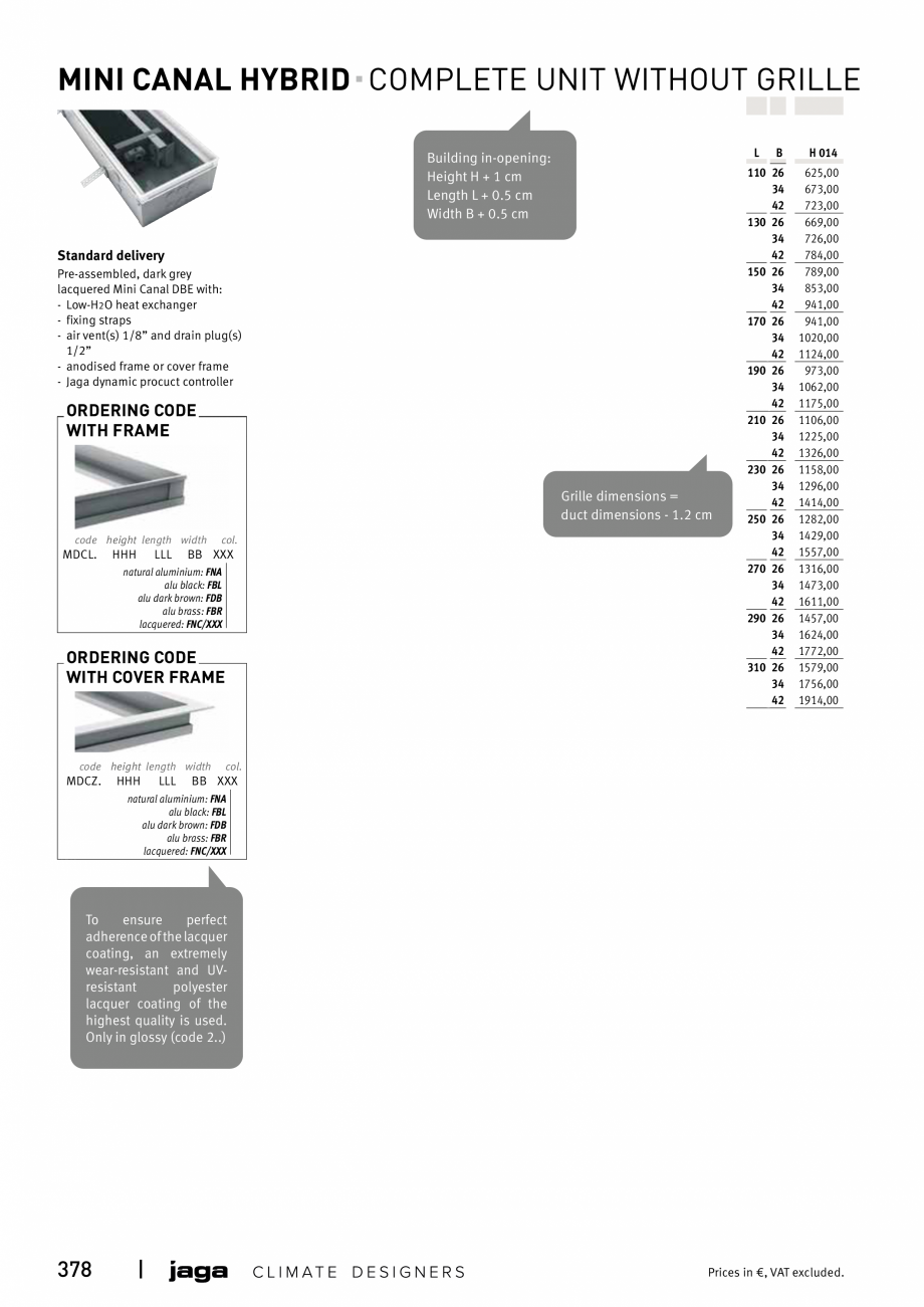 Pagina 378-Catalog general de produse 2020 JAGA CLIMA CANAL, CANAL COMPACT, MINI CANAL, CANAL PLUS, MINI Wall, ...