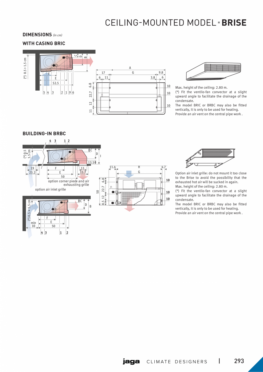 Pagina 4 - Ventiloconvector de perete-tavan - Preturi si accesorii JAGA BRISE Fisa tehnica Engleza n...