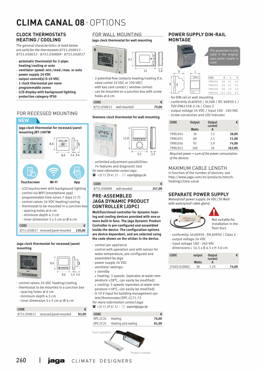 Pagina 5-Ventiloconvector de pardoseala - Preturi si accesorii JAGA CLIMA CANAL 08 Fisa tehnica Engleza ATING...