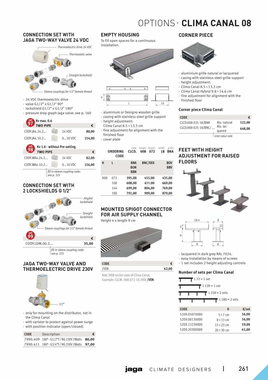 Pagina 6-Ventiloconvector de pardoseala - Preturi si accesorii JAGA CLIMA CANAL 08 Fisa tehnica Engleza WALL ...