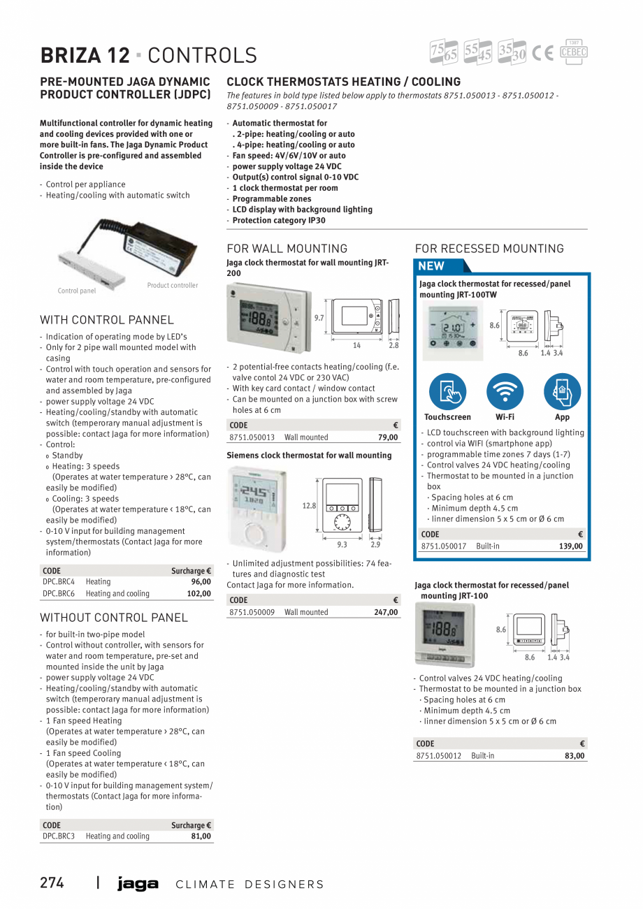 Pagina 9 - Ventiloconvector de perete - Preturi si accesorii JAGA BRIZA Fisa tehnica Engleza kground...