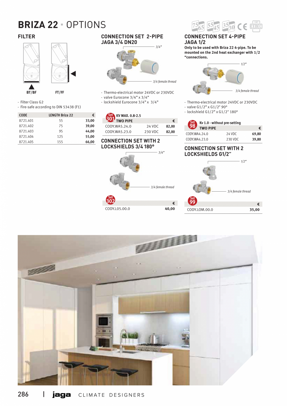Pagina 21 - Ventiloconvector de perete - Preturi si accesorii JAGA BRIZA Fisa tehnica Engleza d of...