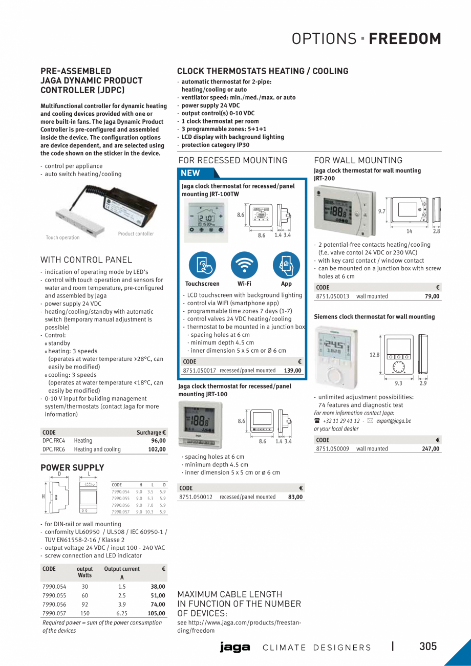 Pagina 8 - Ventiloconvector de pardoseala - Preturi si accesorii JAGA FREEDOM Fisa tehnica Engleza d...