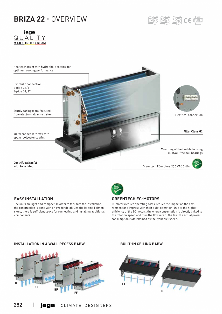 Pagina 3-Ventiloconvector de perete-tavan - Preturi si accesorii JAGA BRIZA 22 Fisa tehnica Engleza r...