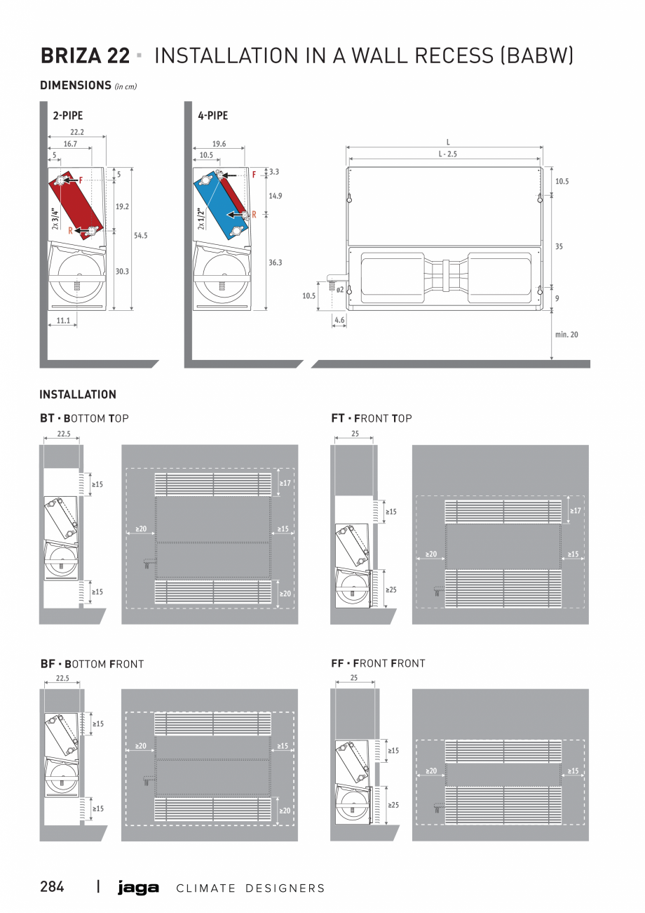 Pagina 5-Ventiloconvector de perete-tavan - Preturi si accesorii JAGA BRIZA 22 Fisa tehnica Engleza 

H PM
M
...