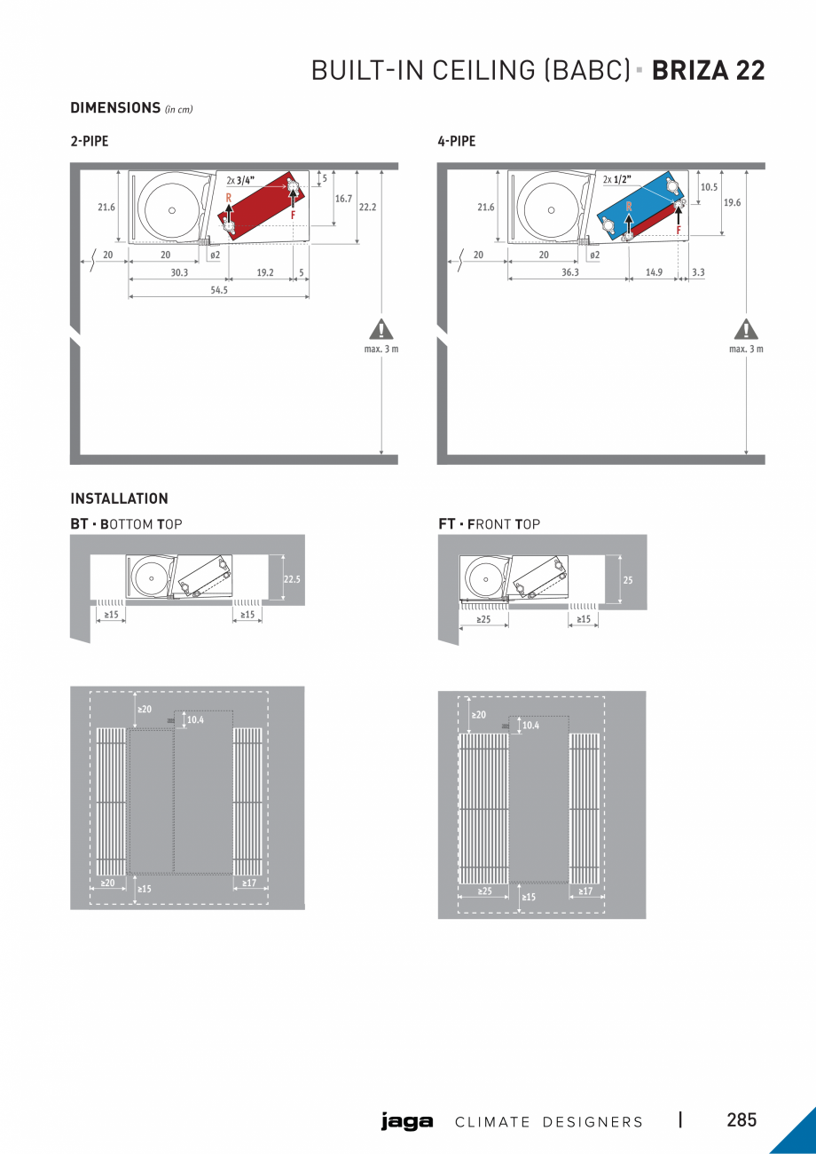 Pagina 6-Ventiloconvector de perete-tavan - Preturi si accesorii JAGA BRIZA 22 Fisa tehnica Engleza  24 VDC...
