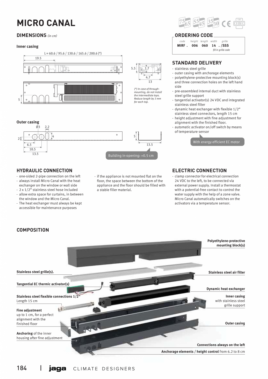 Pagina 3-Ventiloconvector de pardoseala - Preturi si accesorii JAGA MICRO CANAL Fisa tehnica Engleza .
- The ...