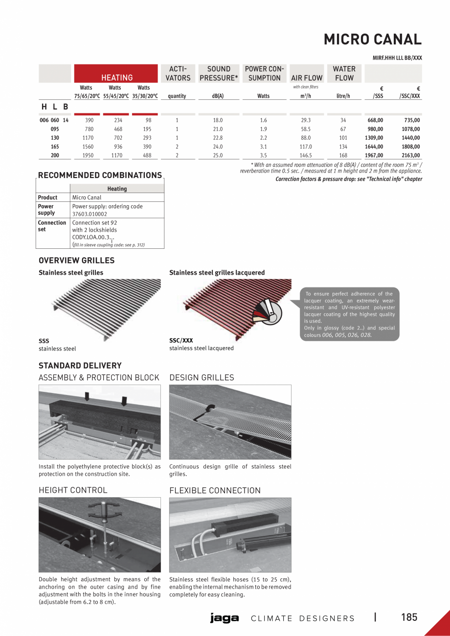 Pagina 4 - Ventiloconvector de pardoseala - Preturi si accesorii JAGA MICRO CANAL Fisa tehnica...