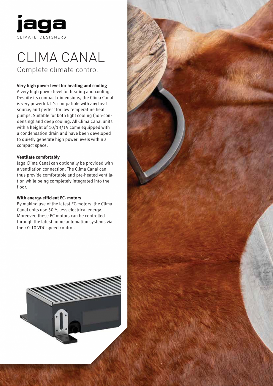 Pagina 1-Ventiloconvector de pardoseala 10/13/19 - Preturi si accesorii JAGA CLIMA CANAL Fisa tehnica Engleza...